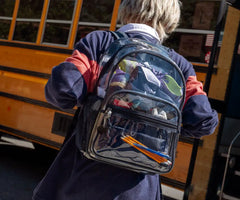 Clear Daily Backpack in Clear/Navy Blue