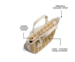 Mini Riviera Straw Tote in White Seagrass