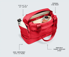 Featherlight Overnight Bag in Cherry Red