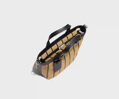 Mini Riviera Straw Tote in Black Seagrass