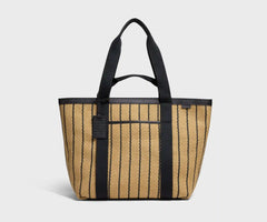 Riviera Straw Tote in Black Seagrass