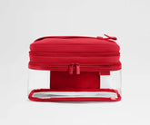 Clear Cosmetic Case in Cherry Red