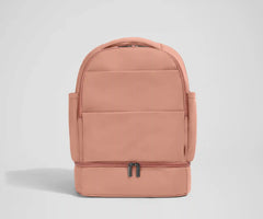 The Double Diaper Backpack in Clay Pink