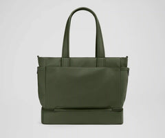 The Double Diaper Tote in Olive Green
