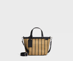 Mini Riviera Straw Tote in Black Seagrass