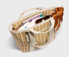 Riviera Straw Tote in White Seagrass