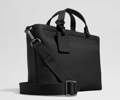 Leather Crossbody in Jet Black