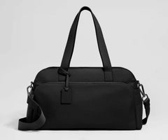 Leather Duffle in Jet Black