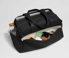 Leather Duffle in Jet Black
