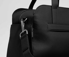 Leather Duffle in Jet Black