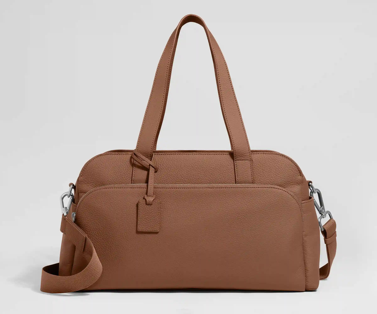 Leather Duffle in Saddle Brown