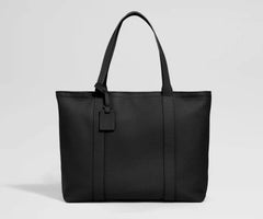 Leather Tote in Jet Black
