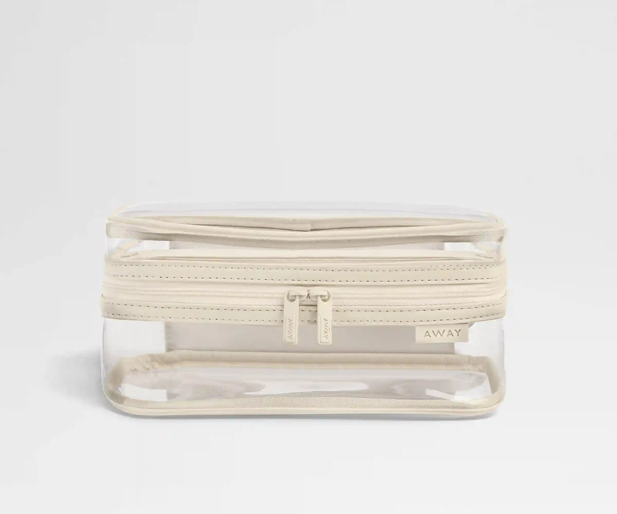 Clear Toiletry Bag in Salt White