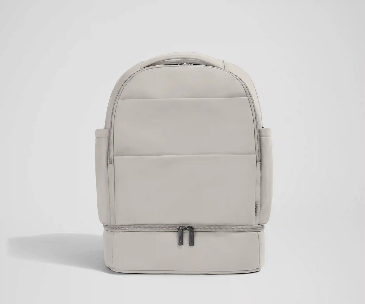 The Double Diaper Backpack in Cloud Gray