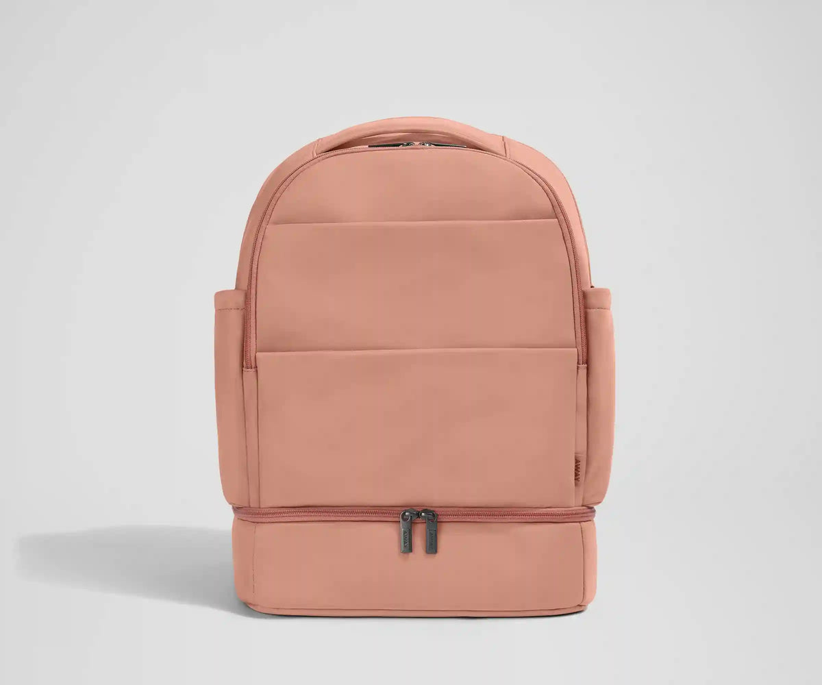 The Double Diaper Backpack in Clay Pink